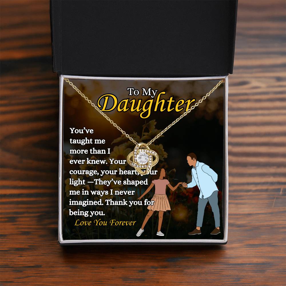 To My Daughter - "From dad" - Love Knot Necklace