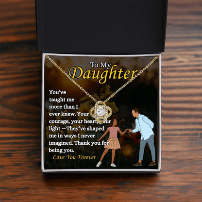 To My Daughter - "From dad" - Love Knot Necklace