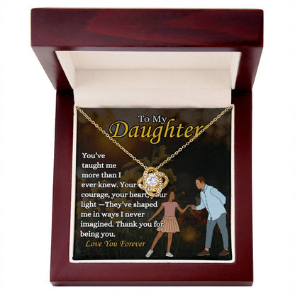 To My Daughter - "From dad" - Love Knot Necklace