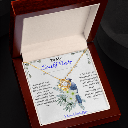 To My Love - Never Doubt How Deeply You're Loved - Love Knot Necklace