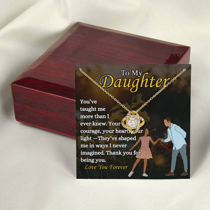 To My Daughter - "From dad" - Love Knot Necklace