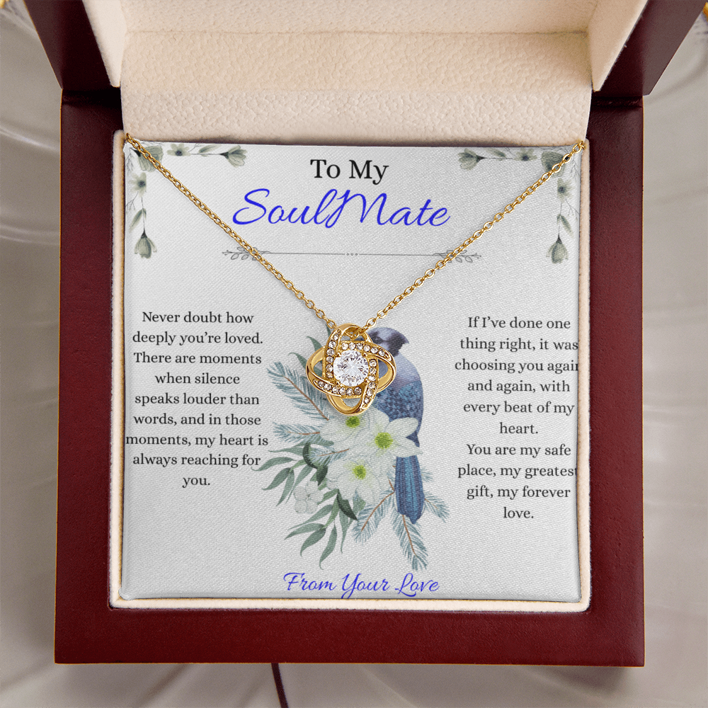 To My Love - Never Doubt How Deeply You're Loved - Love Knot Necklace