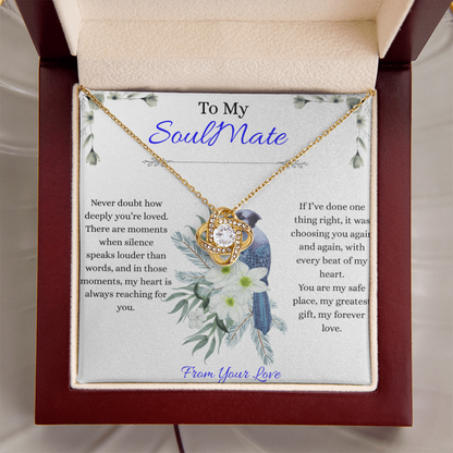 To My Love - Never Doubt How Deeply You're Loved - Love Knot Necklace