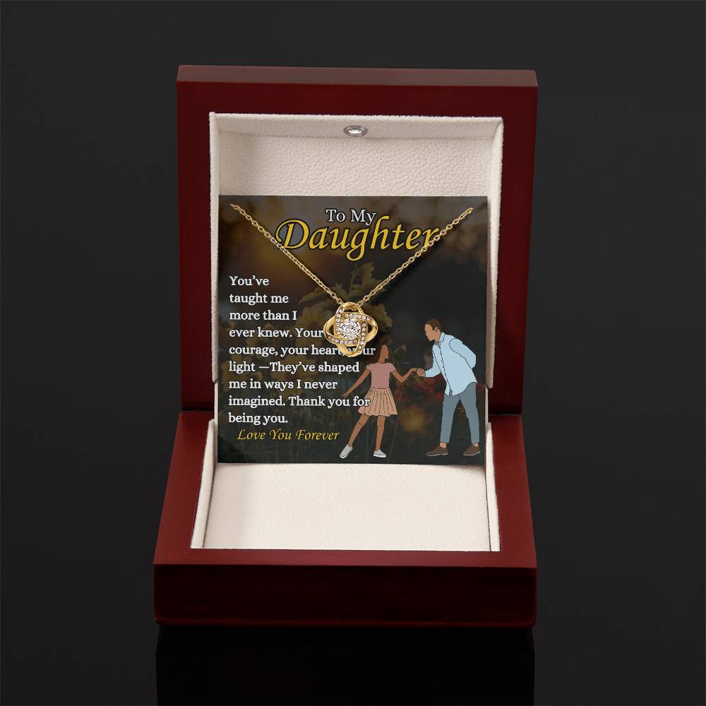 To My Daughter - "From dad" - Love Knot Necklace