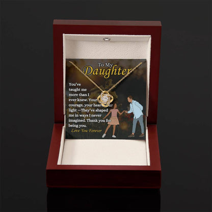 To My Daughter - "From dad" - Love Knot Necklace
