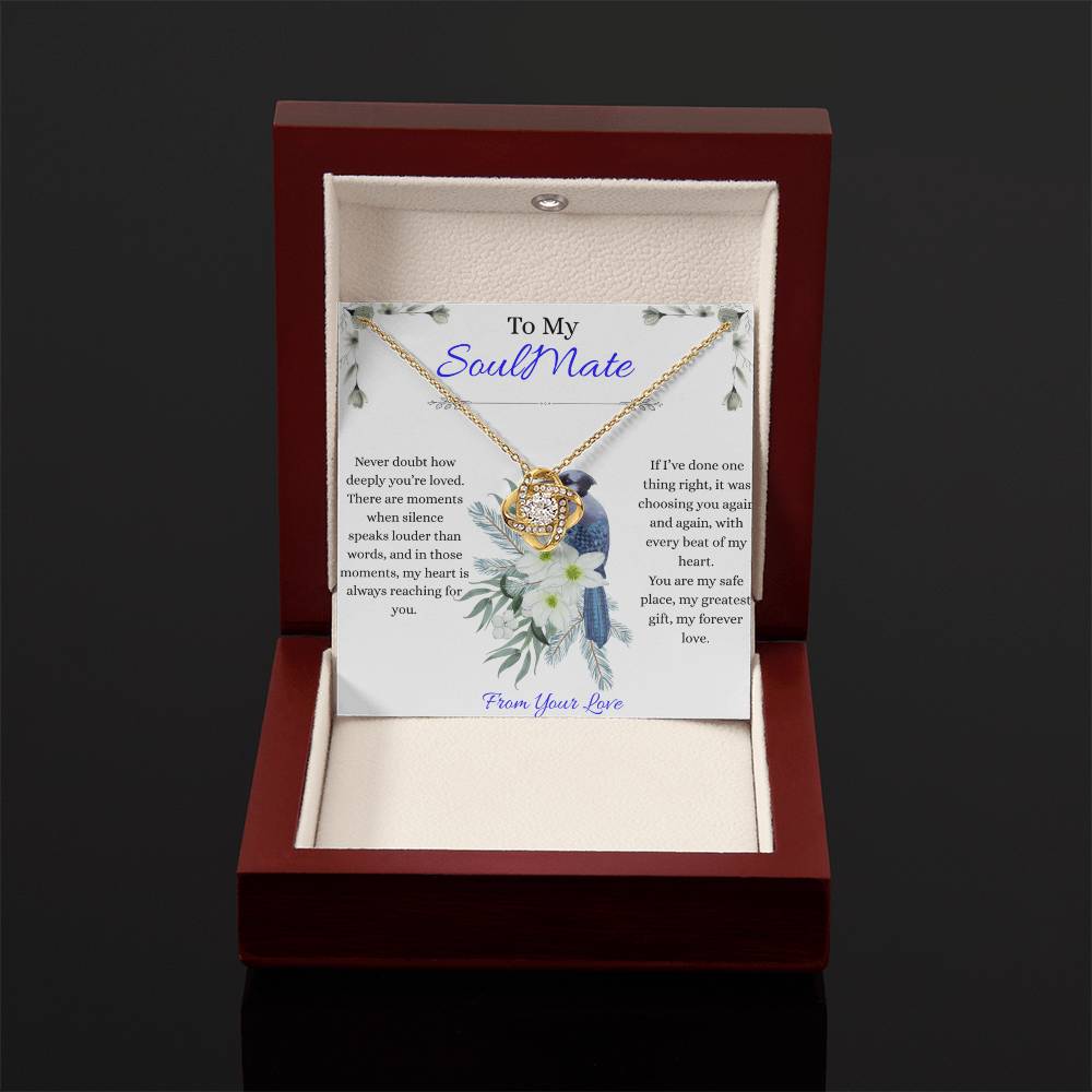 To My Love - Never Doubt How Deeply You're Loved - Love Knot Necklace