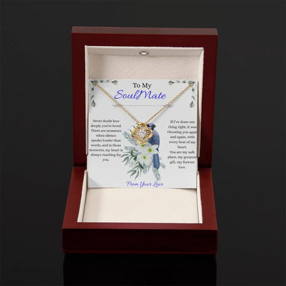 To My Love - Never Doubt How Deeply You're Loved - Love Knot Necklace