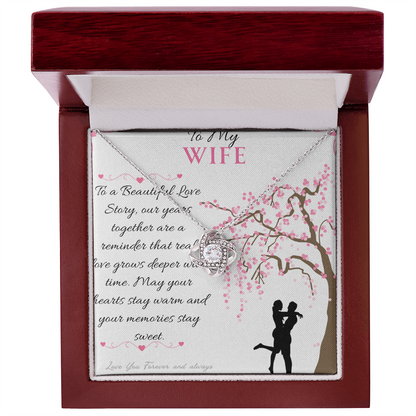 To My Love - To a Beautiful Love Story - Love Knot Necklace