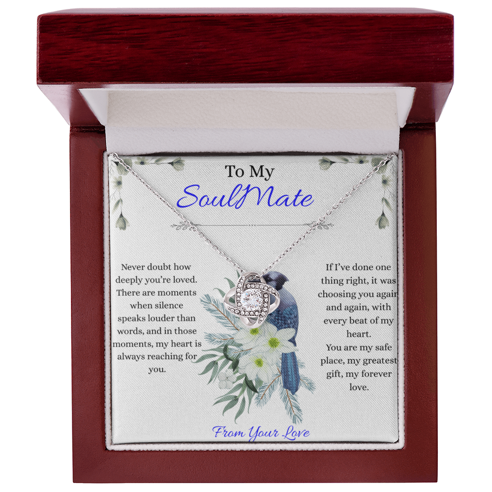 To My Love - Never Doubt How Deeply You're Loved - Love Knot Necklace