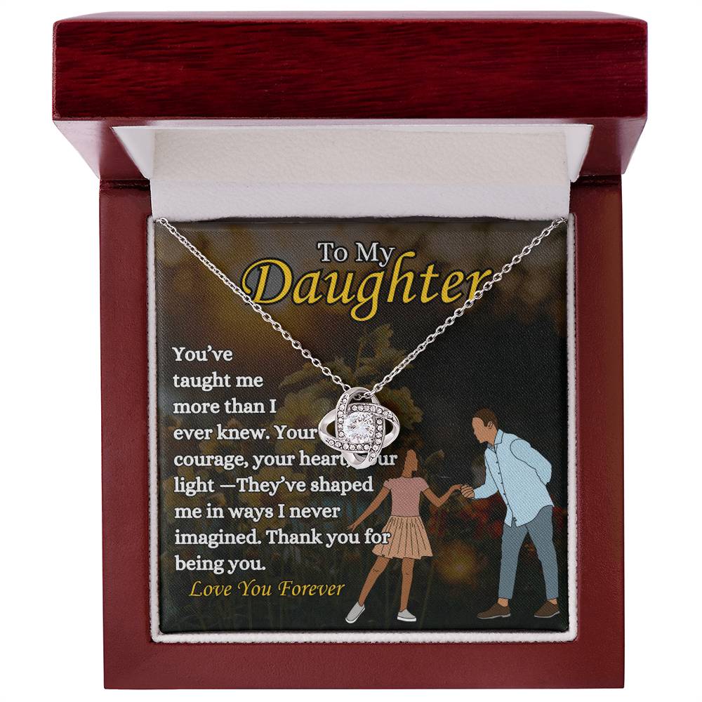 To My Daughter - "From dad" - Love Knot Necklace