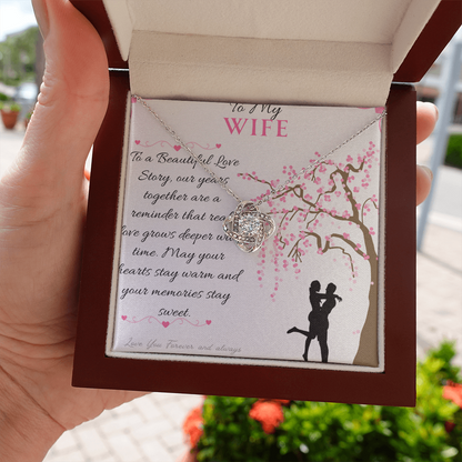 To My Love - To a Beautiful Love Story - Love Knot Necklace