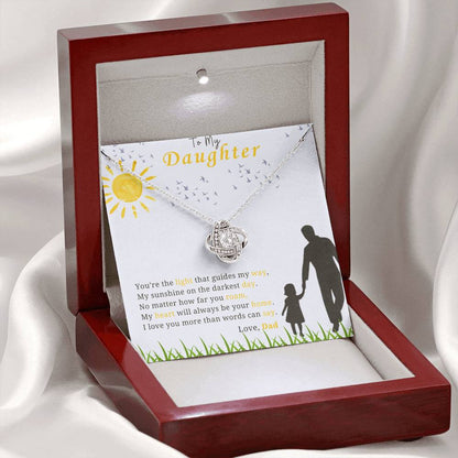 To My Daughter - "My Sunshine On the Darkest Day"- Love Knot Necklace Gift