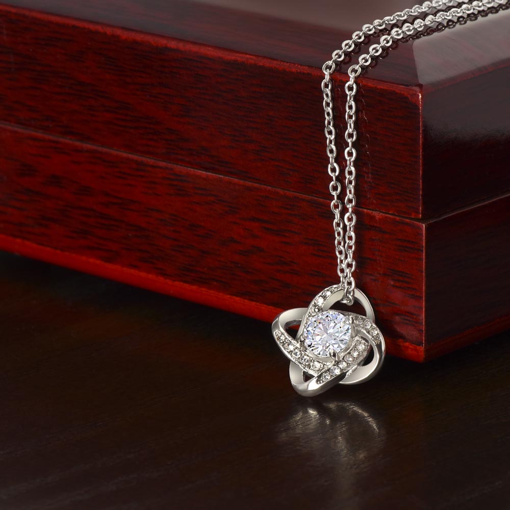 To My Beautiful Daughter - "Every Day You Make Us Proud"-Love Knot Necklace Gift