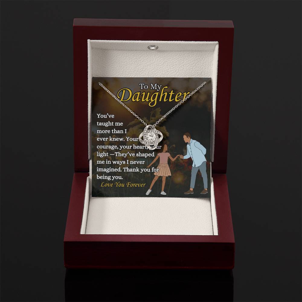 To My Daughter - "From dad" - Love Knot Necklace