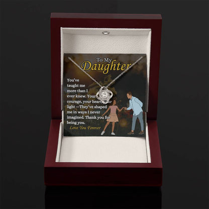 To My Daughter - "From dad" - Love Knot Necklace