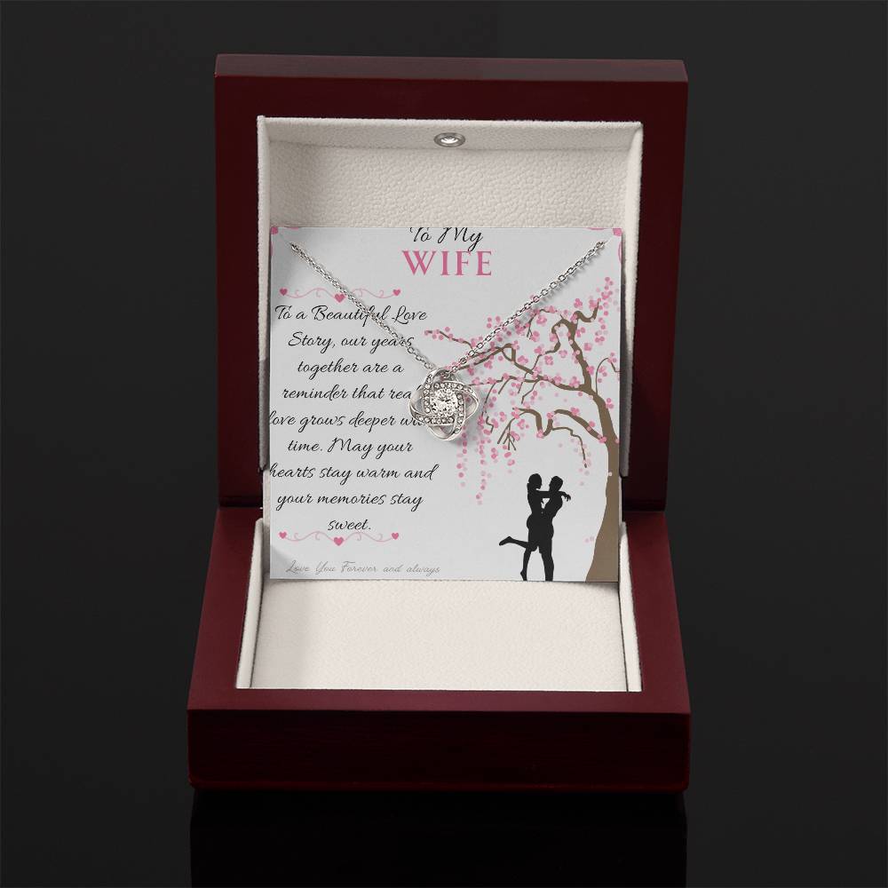 To My Love - To a Beautiful Love Story - Love Knot Necklace