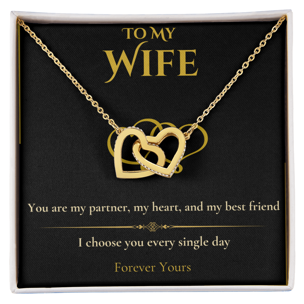 To My Wife- "I Choose You" - Interlocking Hearts Necklace