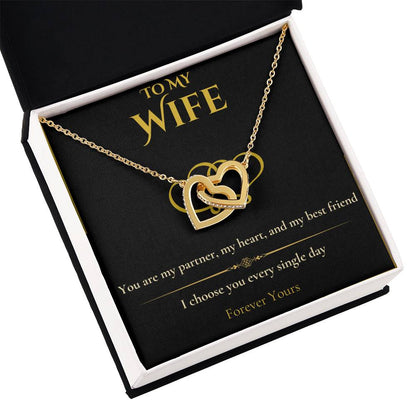 To My Wife- "I Choose You" - Interlocking Hearts Necklace