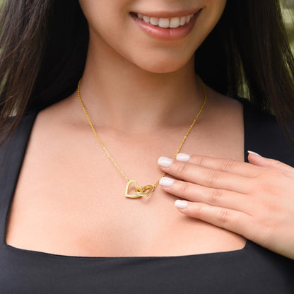 To My Beautiful Bonus Daughter-Interlocking Hearts Necklace