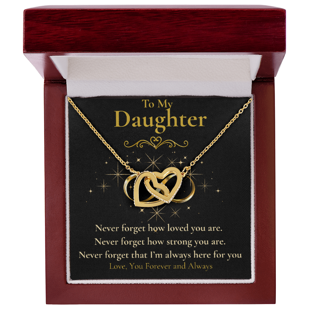 To My Daughter - "Never Forget How Strong You Are" - Interlocking necklace