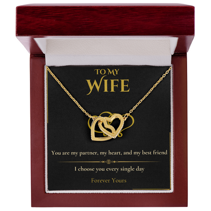 To My Wife- "I Choose You" - Interlocking Hearts Necklace