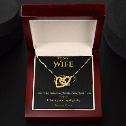 To My Wife- "I Choose You" - Interlocking Hearts Necklace