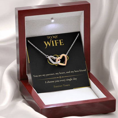 To My Wife- "I Choose You" - Interlocking Hearts Necklace