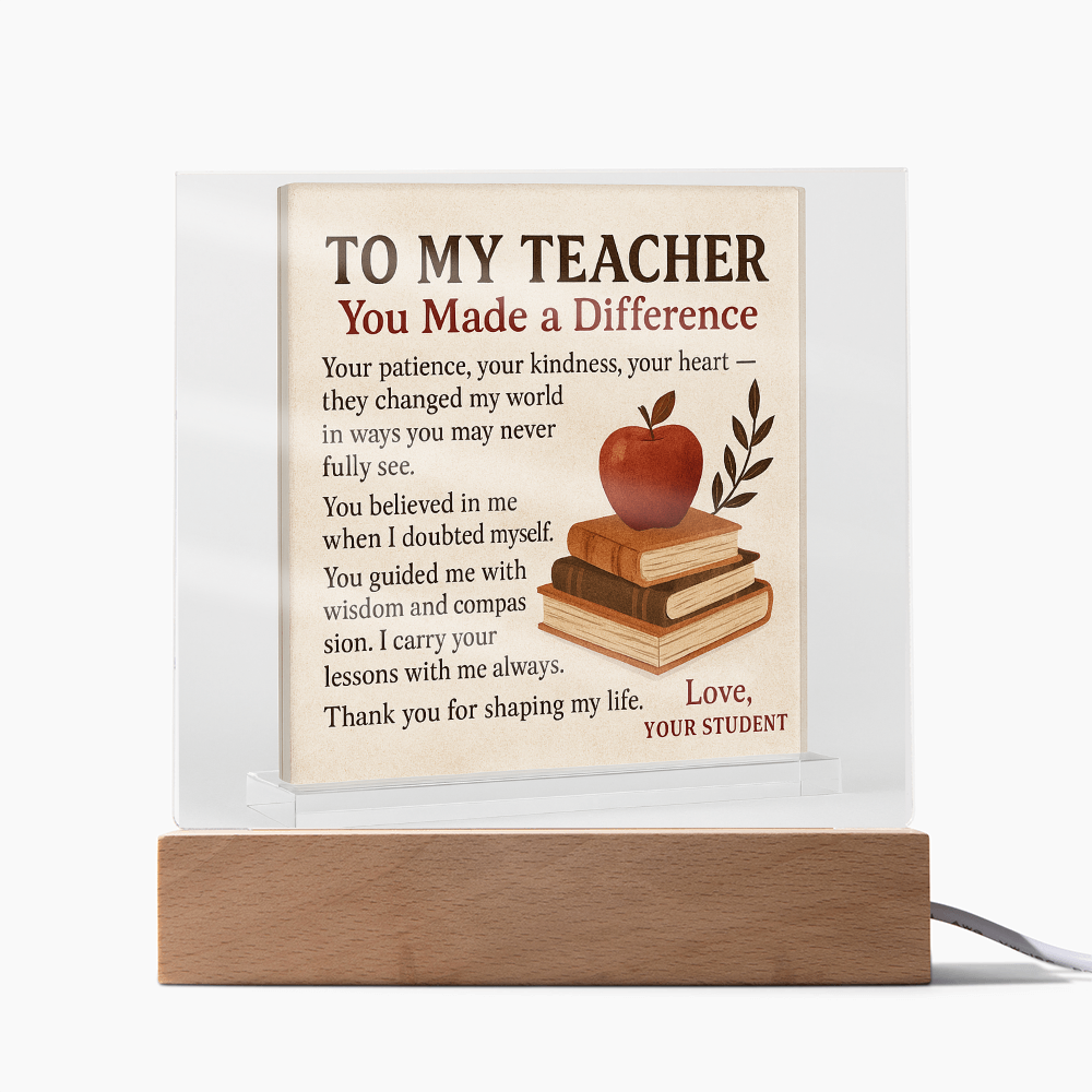 To My Teacher- Your Patience, Your Kindness Your-Acrylic Plaque!