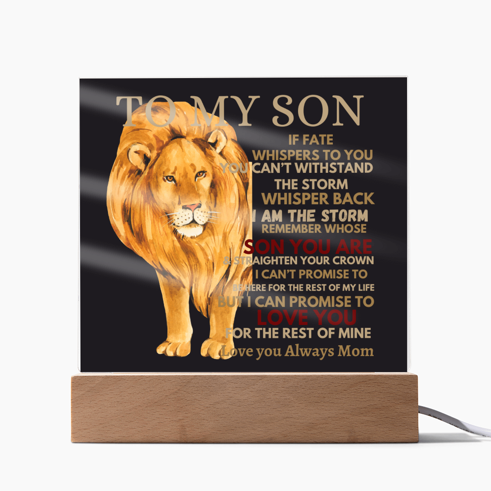 To My Son- Straighten Your Crown-Acrylic Plaque-Gift for Him