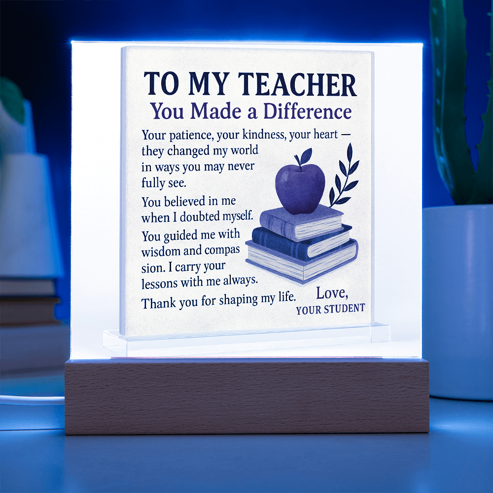 To My Teacher- Your Patience, Your Kindness Your-Acrylic Plaque!