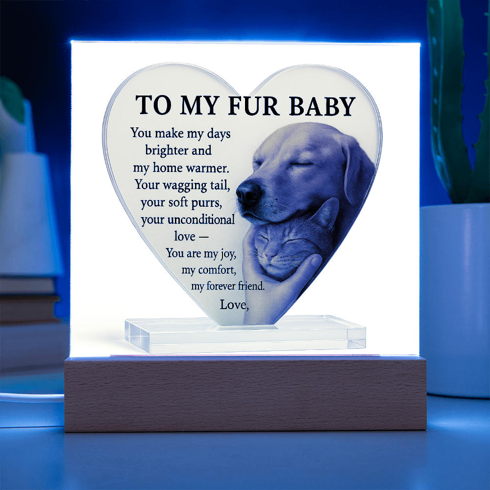 To My Fur Baby -Pet Lover's Gift!  Cat & Dog-Acrylic Plaque