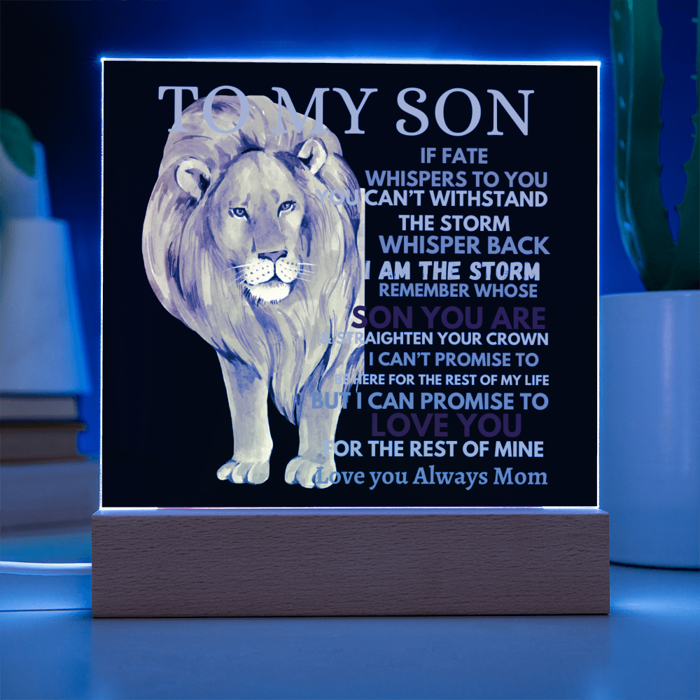 To My Son- Straighten Your Crown-Acrylic Plaque-Gift for Him