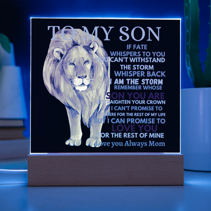 To My Son- Straighten Your Crown-Acrylic Plaque-Gift for Him