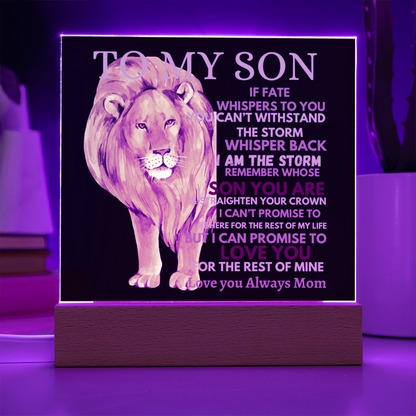 To My Son- Straighten Your Crown-Acrylic Plaque-Gift for Him