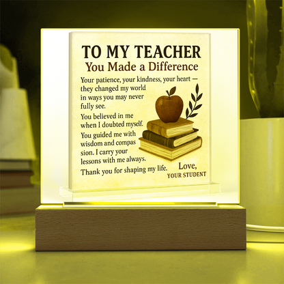 To My Teacher- Your Patience, Your Kindness Your-Acrylic Plaque!