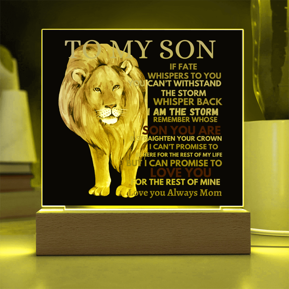 To My Son- Straighten Your Crown-Acrylic Plaque-Gift for Him