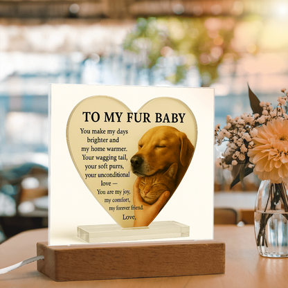 To My Fur Baby -Pet Lover's Gift!  Cat & Dog-Acrylic Plaque