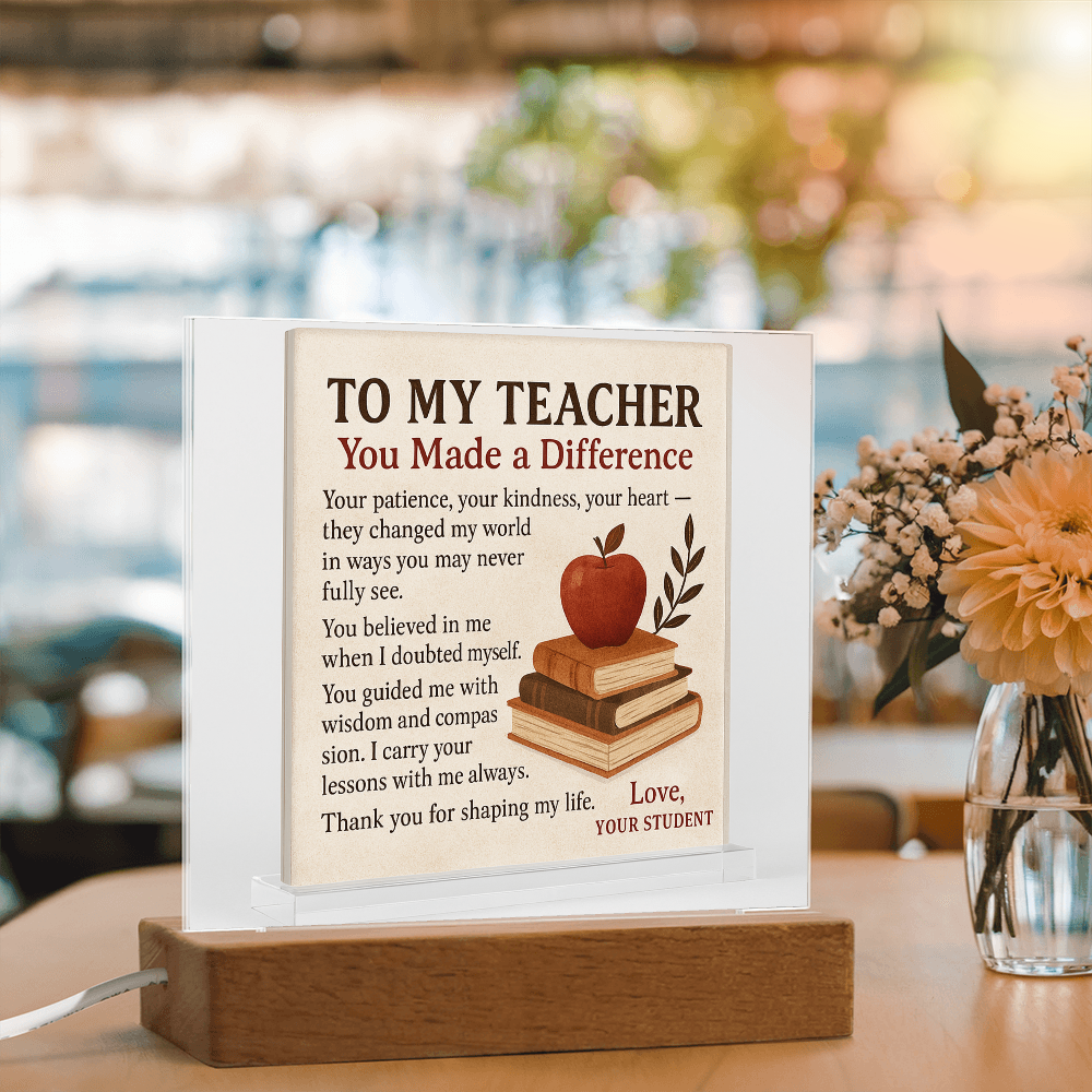 To My Teacher- Your Patience, Your Kindness Your-Acrylic Plaque!