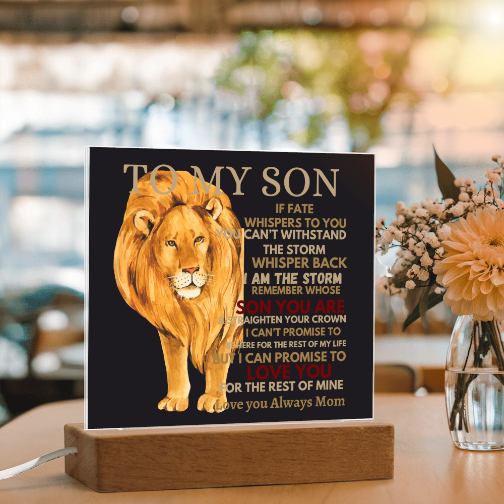To My Son- Straighten Your Crown-Acrylic Plaque-Gift for Him