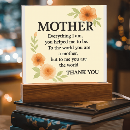 To My Mother-Everything I Am You-Acrylic Square Plaque