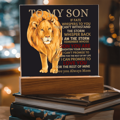 To My Son- Straighten Your Crown-Acrylic Plaque-Gift for Him
