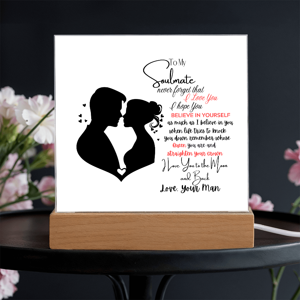 To My Soulmate - Romantic Gift " I Love You to the Moon and Back" Acrylic Plaque-Heartfelt Keepsake