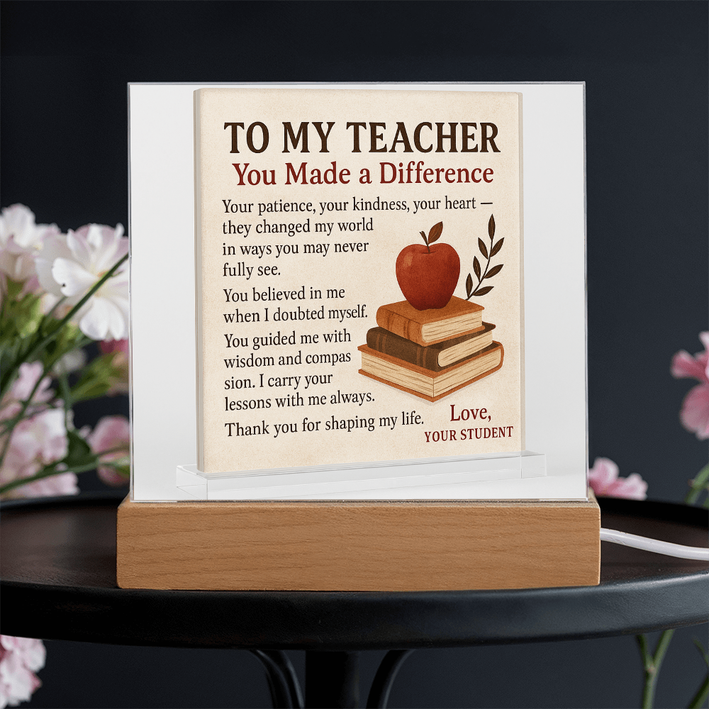 To My Teacher- Your Patience, Your Kindness Your-Acrylic Plaque!