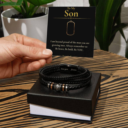 To My Son - " I Am Beyond Proud" - Bracelet