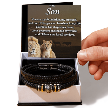To My Son- " You Are My Foundation" - Love You Forever Bracelet