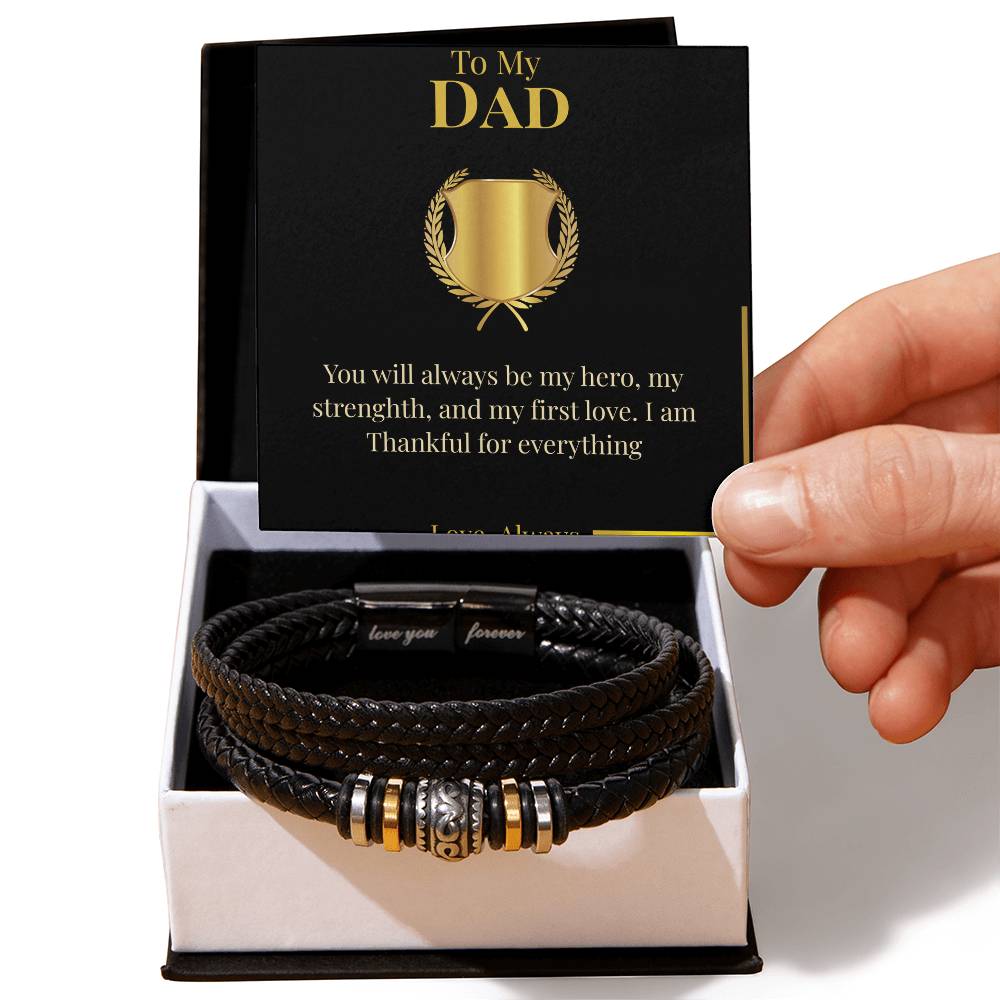 To My Dad - " You Will Always Be My Hero" - Bracelet