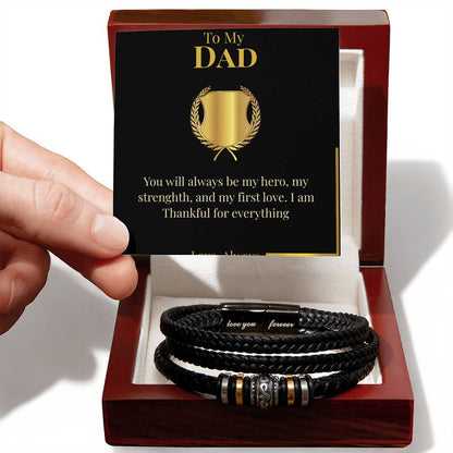 To My Dad - " You Will Always Be My Hero" - Bracelet