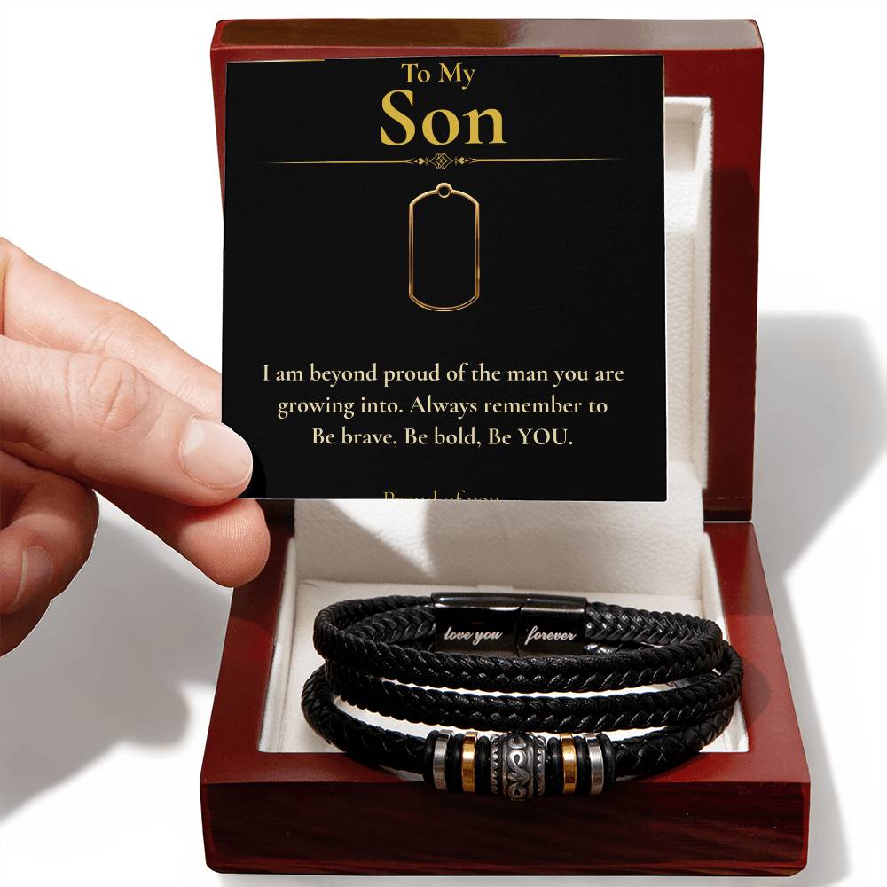 To My Son - " I Am Beyond Proud" - Bracelet
