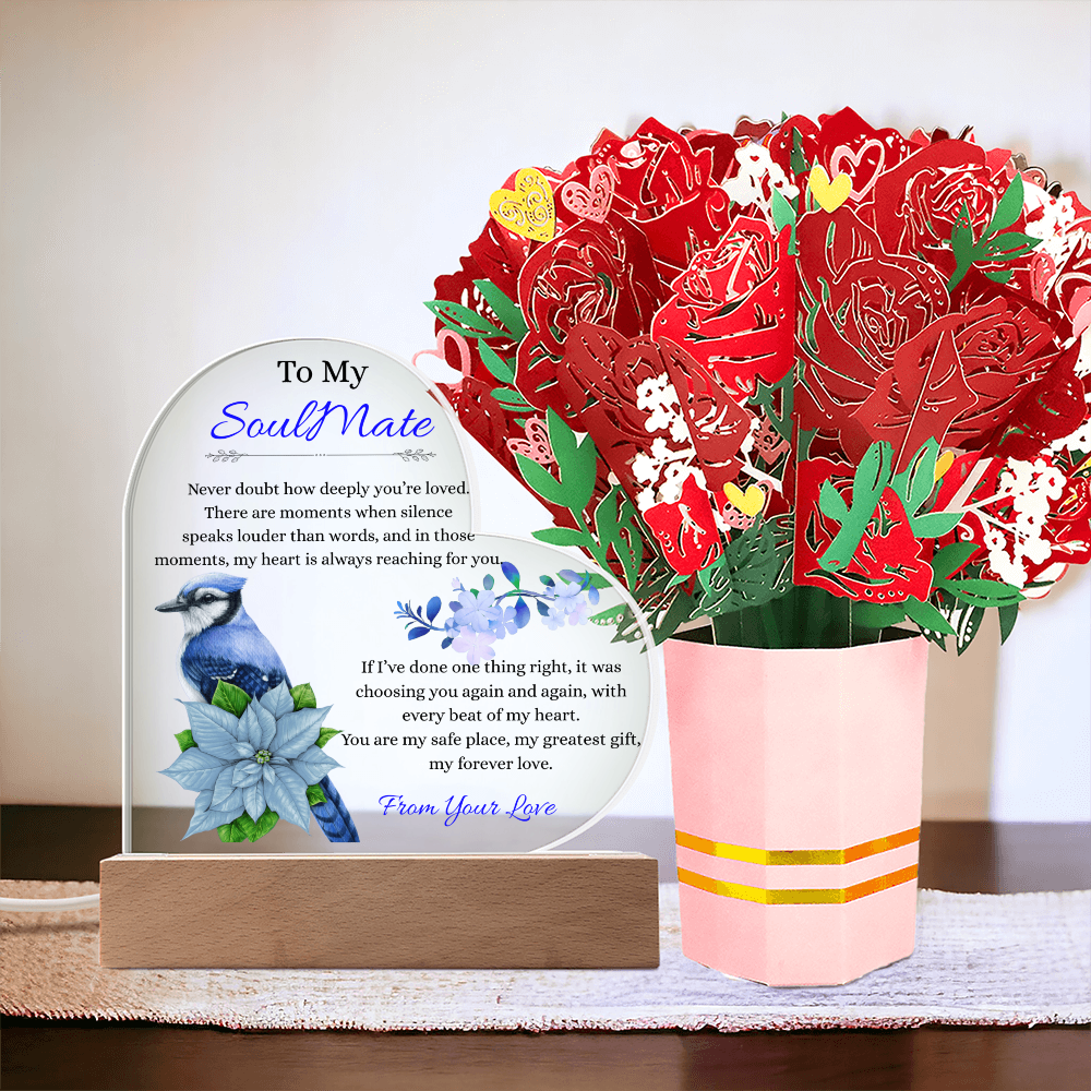 To My SoulMate - "You Are My Best Friend" - Acrylic Heart Plaque