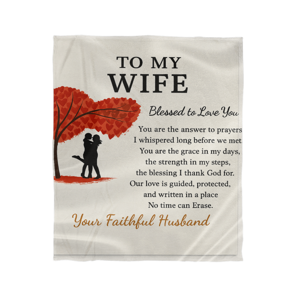 Sherpa Fleece Blanket for Wife – Romantic Gift of Appreciation from Husband